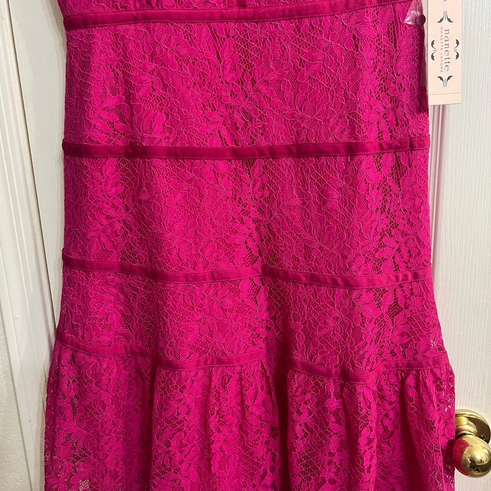 New with tag Nanette Lepore Elegant Pink Lace Dress size 8 - Picture 4 of 6